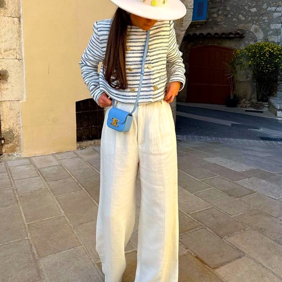 ZARA striped textured cropped blazer blogger favorite - Picture 3 of 10